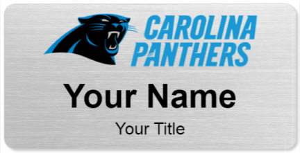 Custom name badges for Carolina Panthers