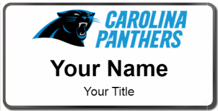 Custom name badges for Carolina Panthers