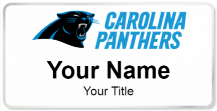 Custom name badges for Carolina Panthers