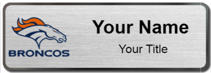 Custom name badges for Denver Broncos