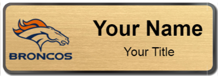 Custom name badges for Denver Broncos