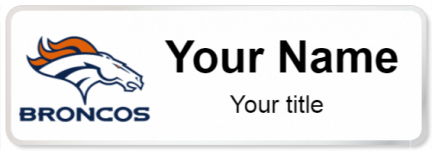 Custom name badges for Denver Broncos