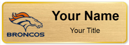 Custom name badges for Denver Broncos
