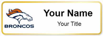 Custom name badges for Denver Broncos