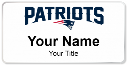 Custom name badges for New England Patriots