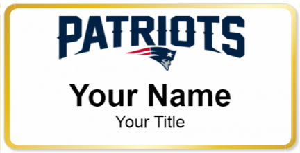 Custom name badges for New England Patriots