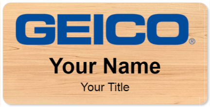 Custom name badges for Geico