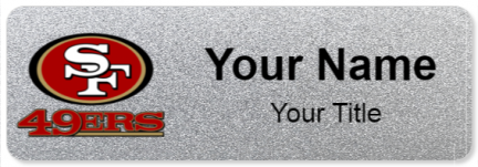 Custom name badges for San Francisco 49ers