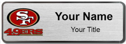 Custom name badges for San Francisco 49ers