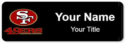 Custom name badges for San Francisco 49ers