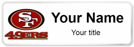 Custom name badges for San Francisco 49ers