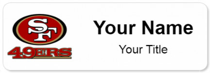 Custom name badges for San Francisco 49ers