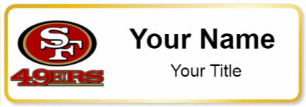Custom name badges for San Francisco 49ers