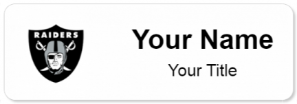 Custom name badges for Oakland Raiders