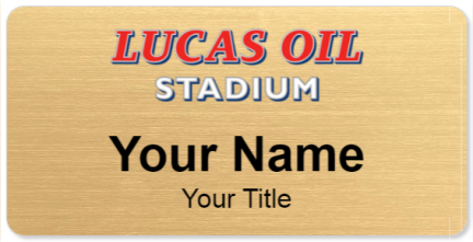 Custom name badges for Lucas Oil Stadium