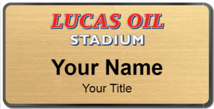 Custom name badges for Lucas Oil Stadium
