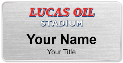 Custom name badges for Lucas Oil Stadium