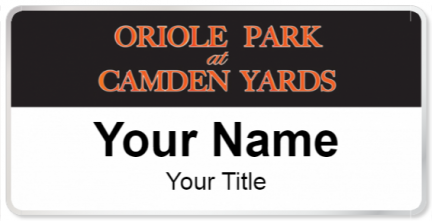 Custom name badges for Oriole Park at Camden Yards