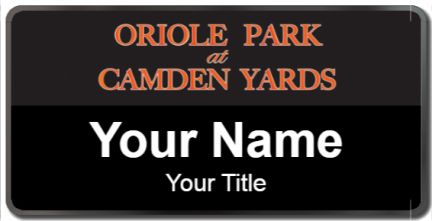 Custom name badges for Oriole Park at Camden Yards