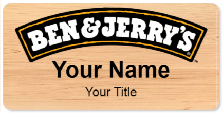 Custom name badges for Ben and Jerrys