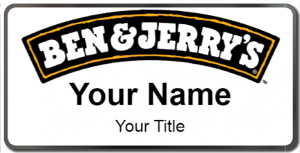 Custom name badges for Ben and Jerrys