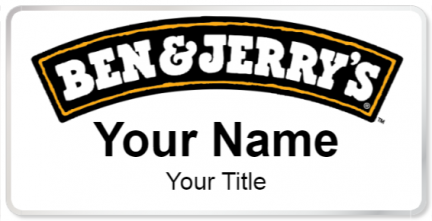 Custom name badges for Ben and Jerrys