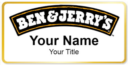 Custom name badges for Ben and Jerrys