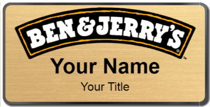Custom name badges for Ben and Jerrys