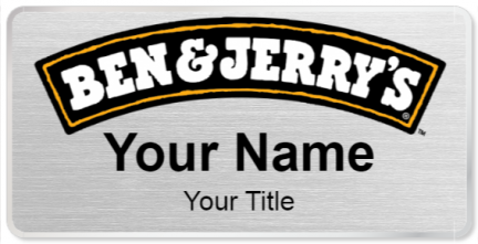 Custom name badges for Ben and Jerrys
