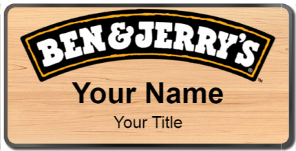 Custom name badges for Ben and Jerrys
