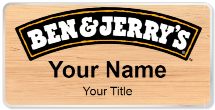 Custom name badges for Ben and Jerrys