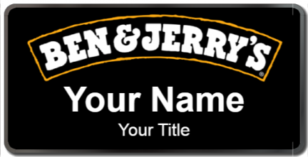 Custom name badges for Ben and Jerrys
