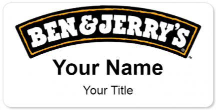 Custom name badges for Ben and Jerrys