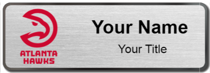 Custom name badges for Atlanta Hawks