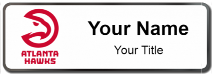 Custom name badges for Atlanta Hawks