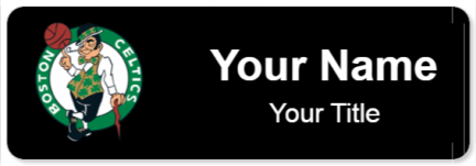 Custom name badges for Boston Celtics