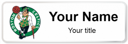 Custom name badges for Boston Celtics