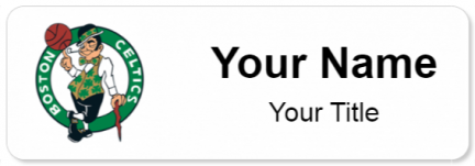 Custom name badges for Boston Celtics