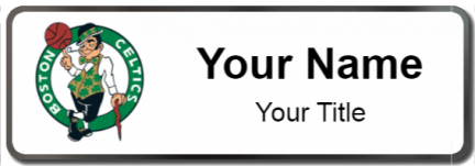 Custom name badges for Boston Celtics