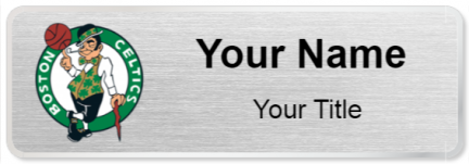 Custom name badges for Boston Celtics