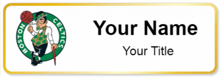 Custom name badges for Boston Celtics