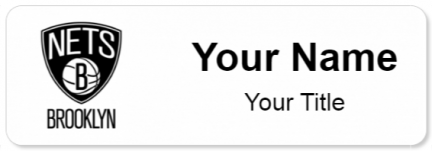 Custom name badges for Brooklyn Nets