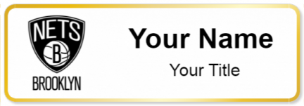 Custom name badges for Brooklyn Nets