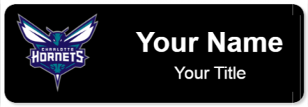 Custom name badges for Charlotte Hornets