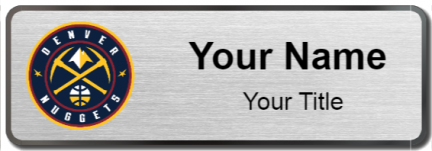 Custom name badges for Denver Nuggets