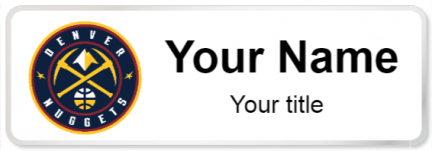 Custom name badges for Denver Nuggets