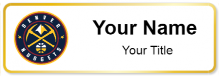 Custom name badges for Denver Nuggets