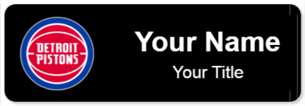 Custom name badges for Detroit Pistons