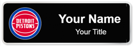 Custom name badges for Detroit Pistons