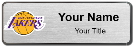 Custom name badges for LA Lakers